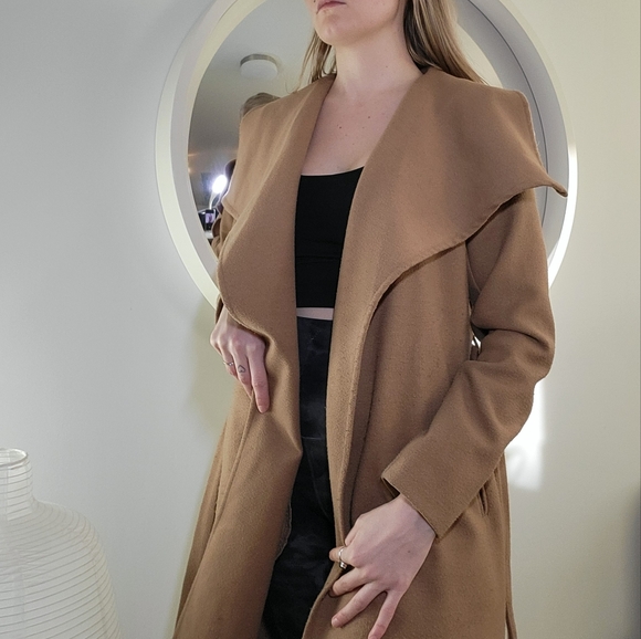 ONLY beige wrap wool coat with belt. Vegan, cruelty free 🤍 - Picture 2 of 15